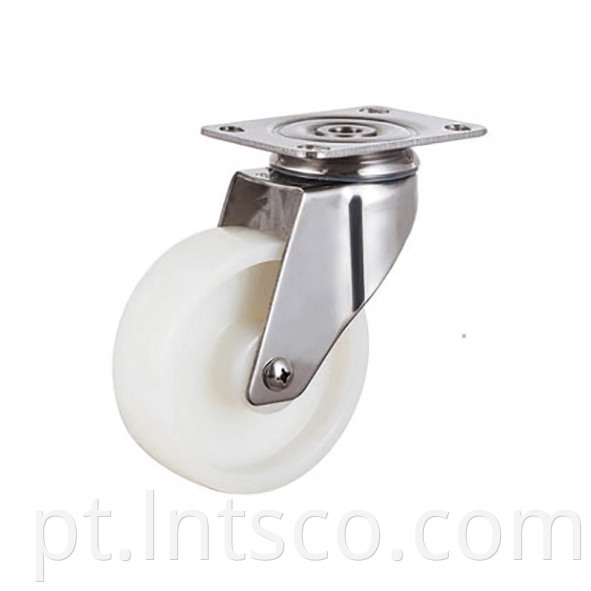 Medium Duty Stainless Steel White PP Swivel Casters